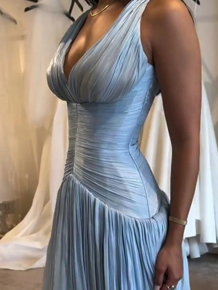 Eternal Glow V-Neck Evening Gown