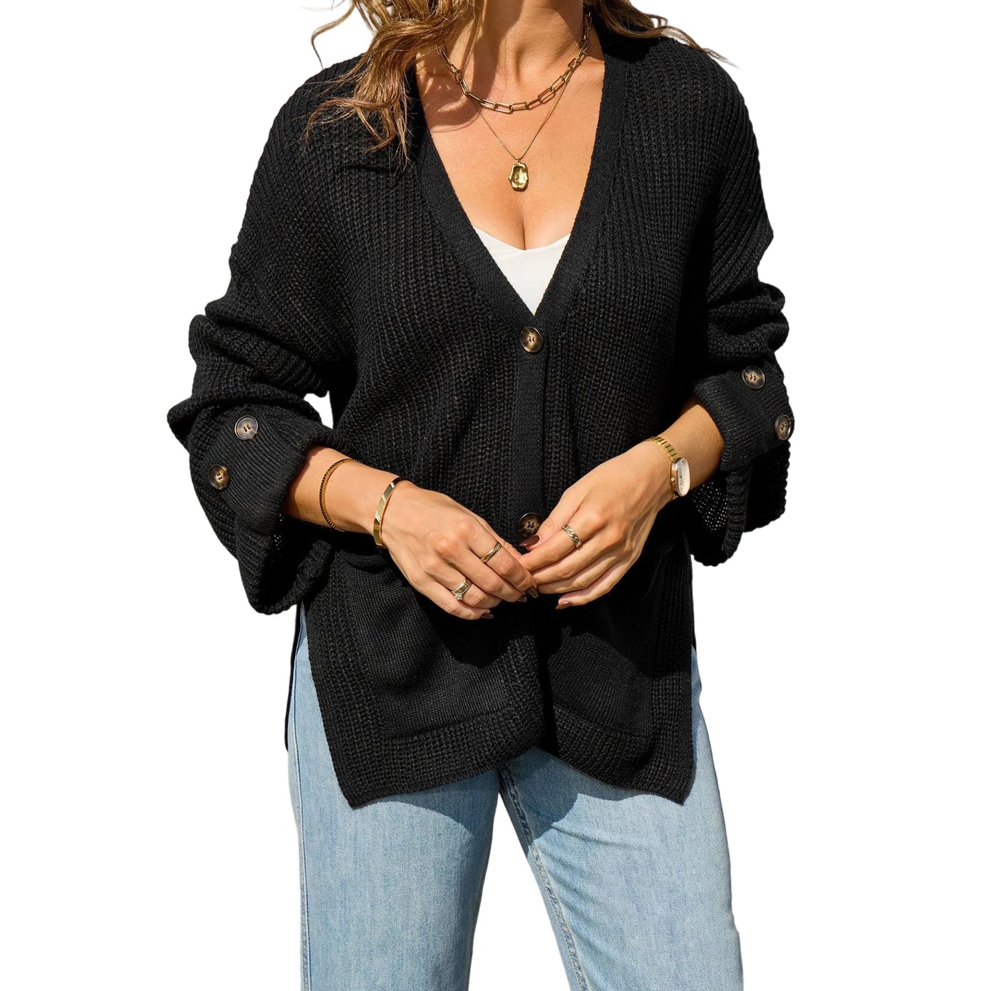 Y2K V-Neck Button Cardigan