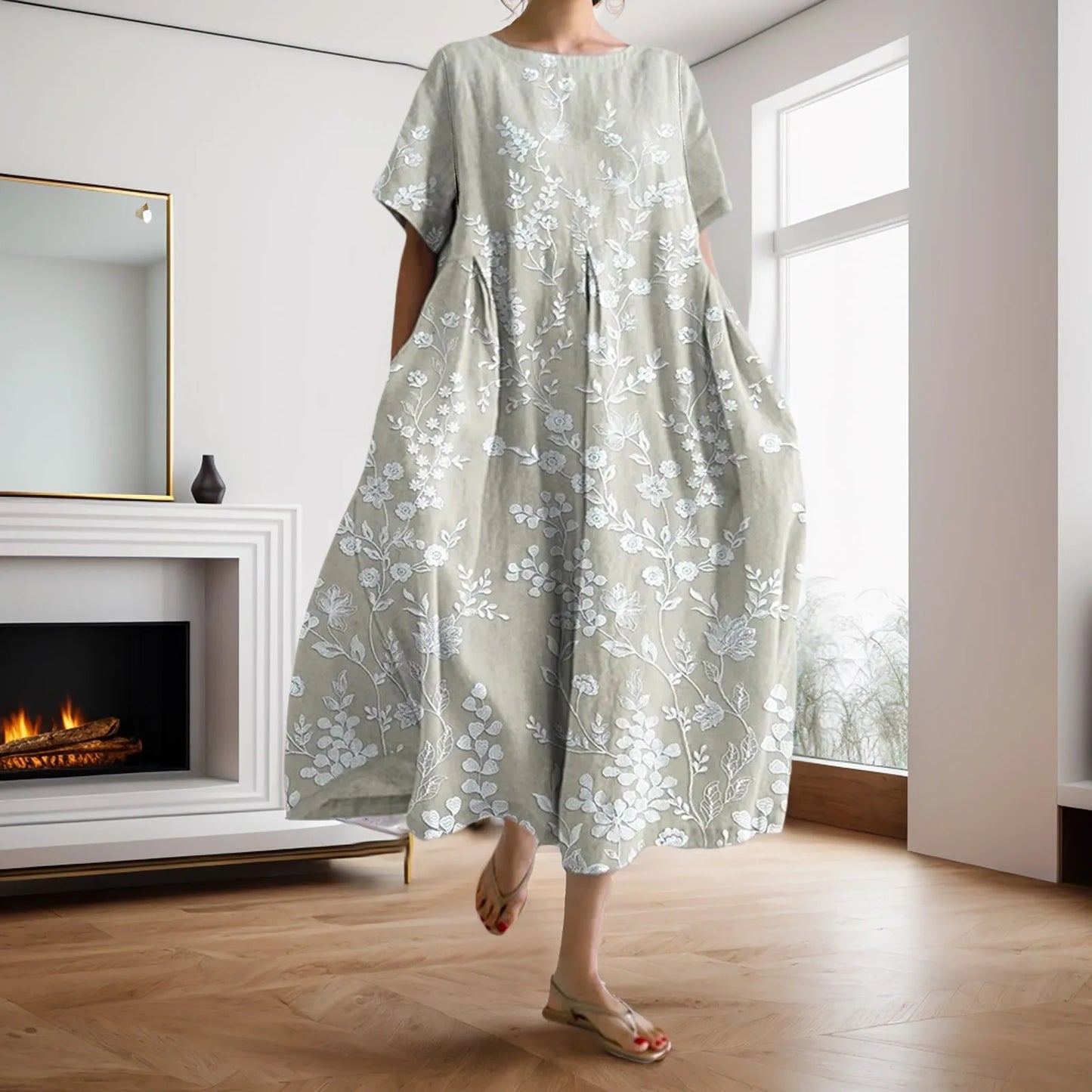 Boho Bloom Oversized Flowy Dress