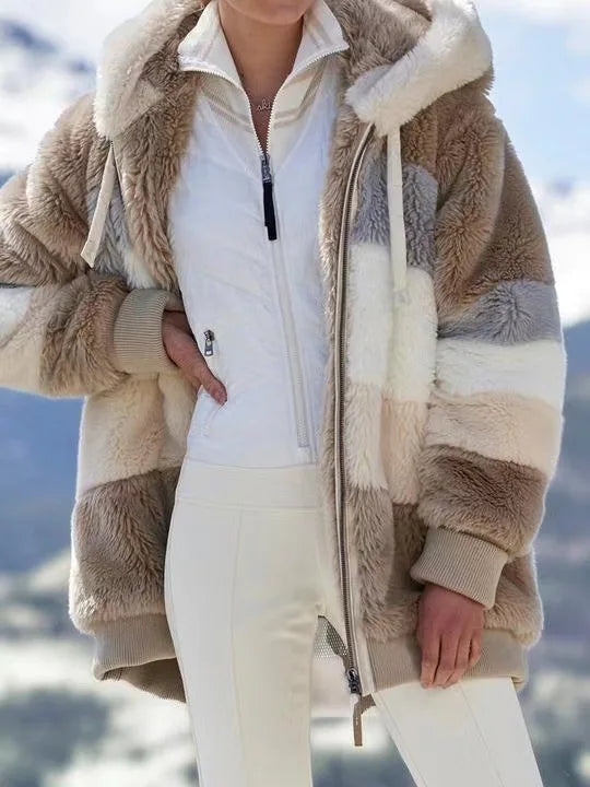 Oversized Plush Hooded Jacket