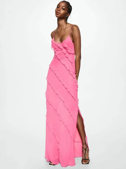 Open-Back Slimming Maxi Dress