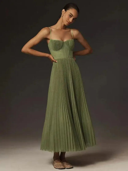 Sexy Strapless Pleated A-Line Dress