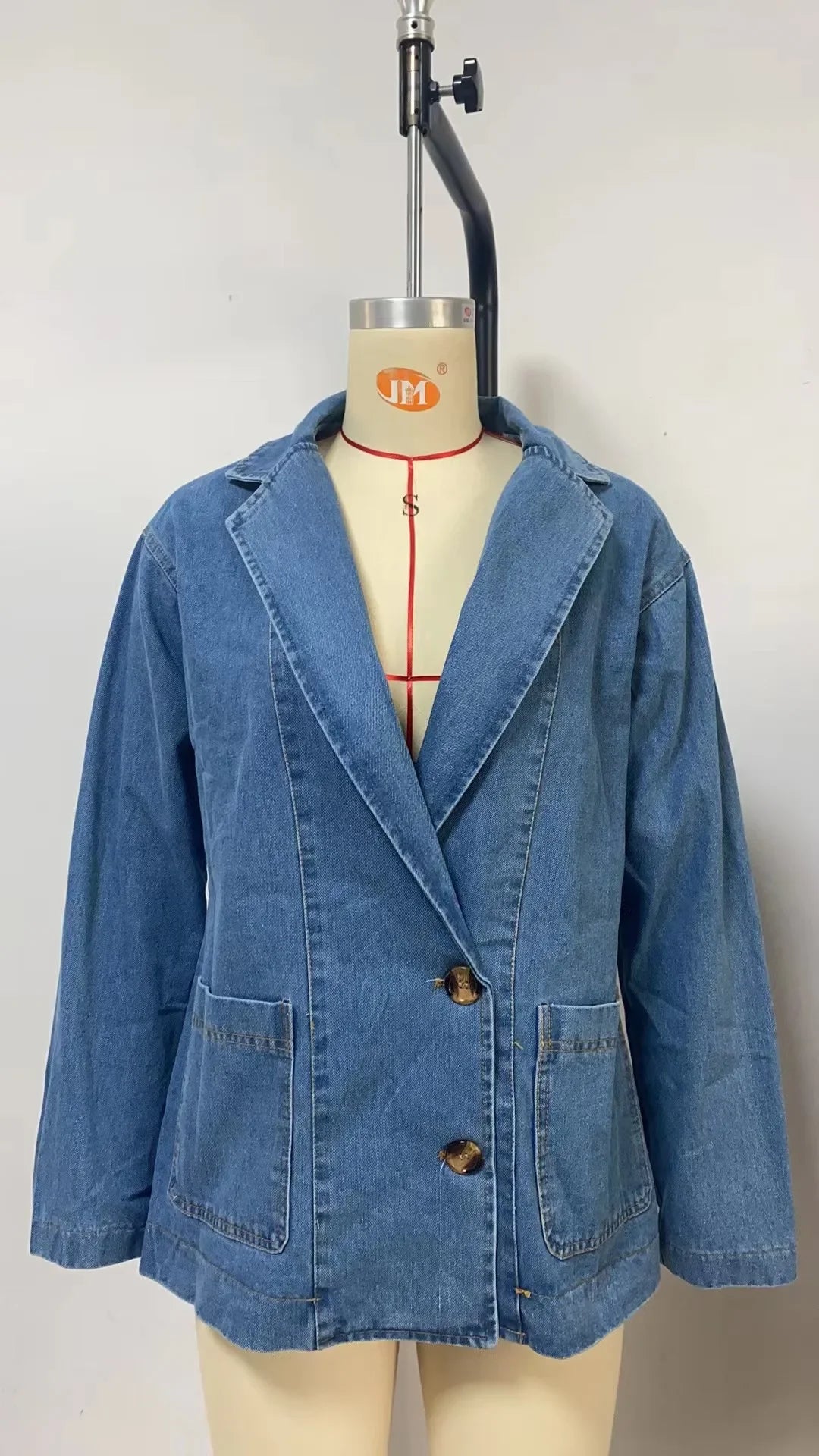 Vintage V Neck Denim Jacket