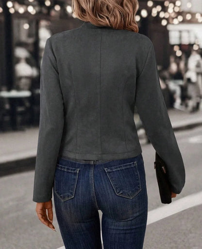 Chic Double-Breasted Black Coat