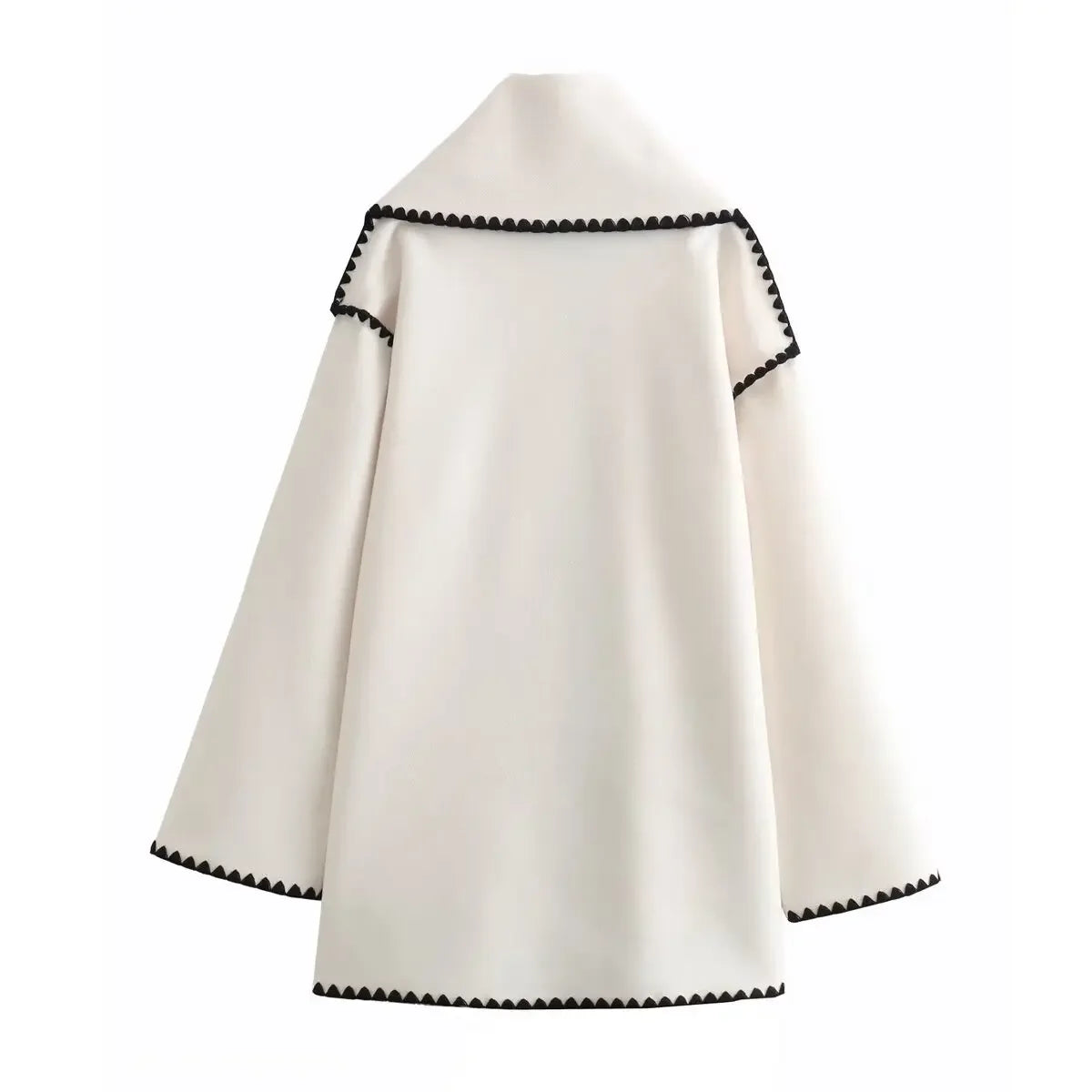 Cozy Weave Scarf Splice Wool Coat