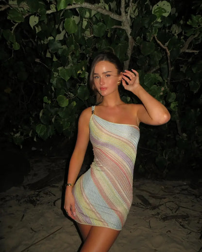 Tropical Glow One-Shoulder Dress