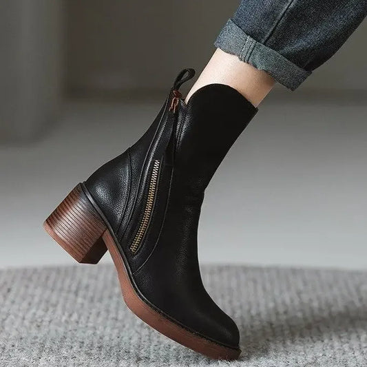 Trendy Mid Zipper Boots