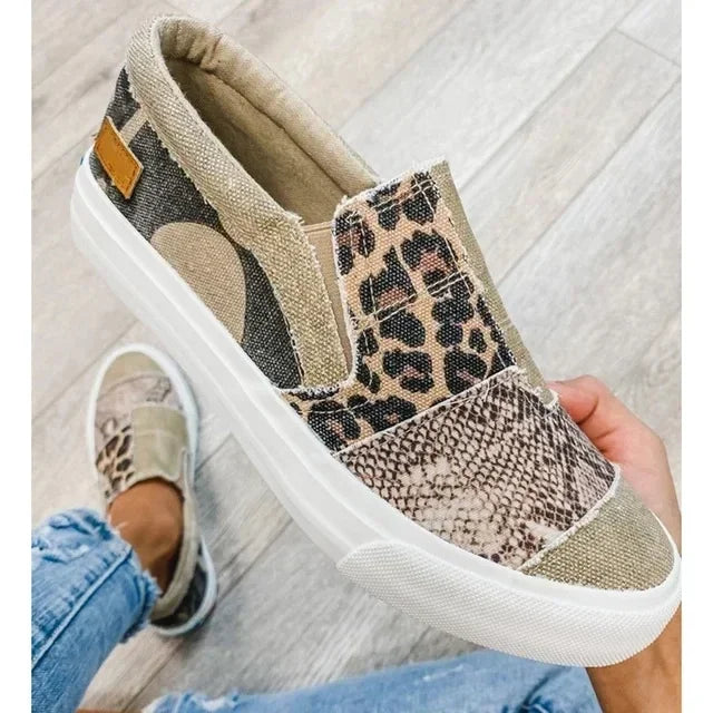 Leopard Canvas Spring Flats