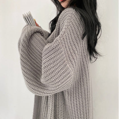 Vintage Cozy Long Knit Cardigan