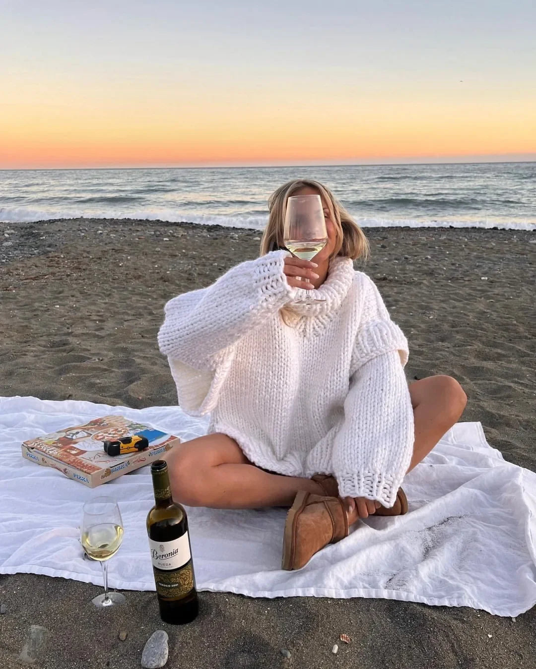 SnugCharm Oversized Winter Knit Sweater