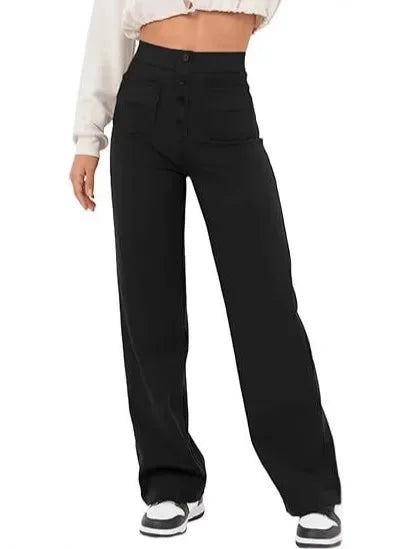 Buttoned Straight-Leg Cargo Pants