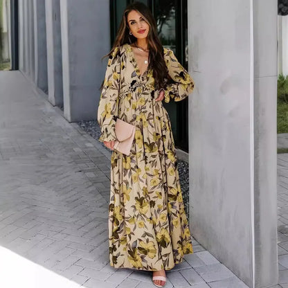 Chic Boho Ruffle Maxi Dress