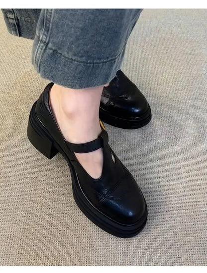 British Style Chunky Heel Mary Janes
