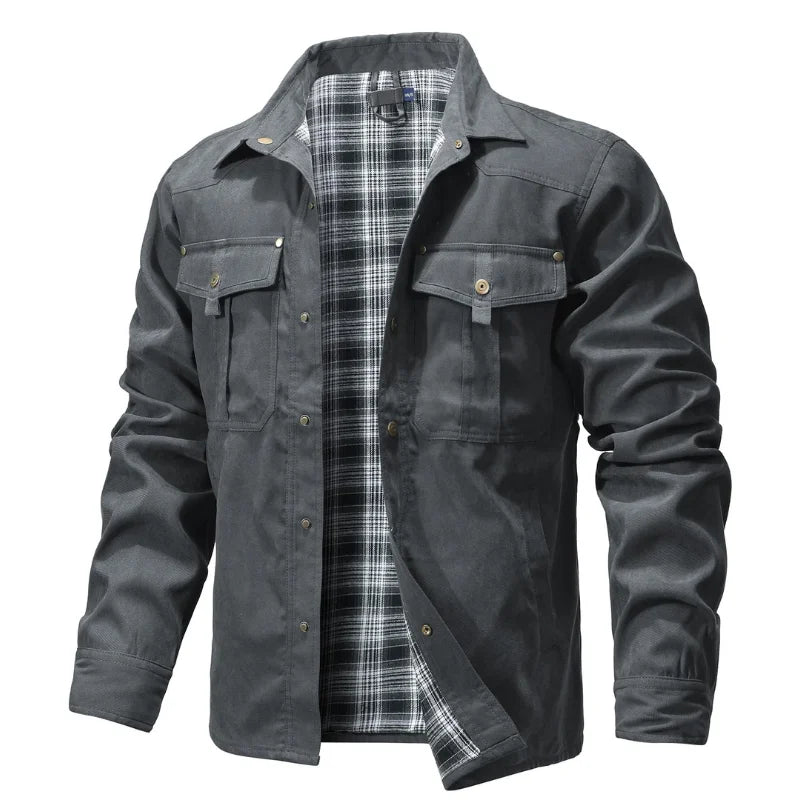 Men’s Spring Flannel-Lined Shirt Jacket