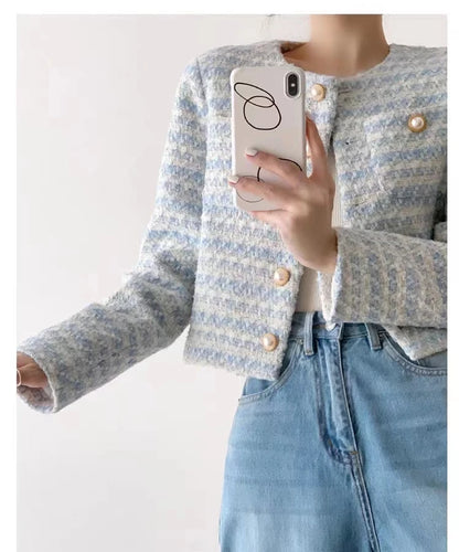 Elegant Tweed Short Coat
