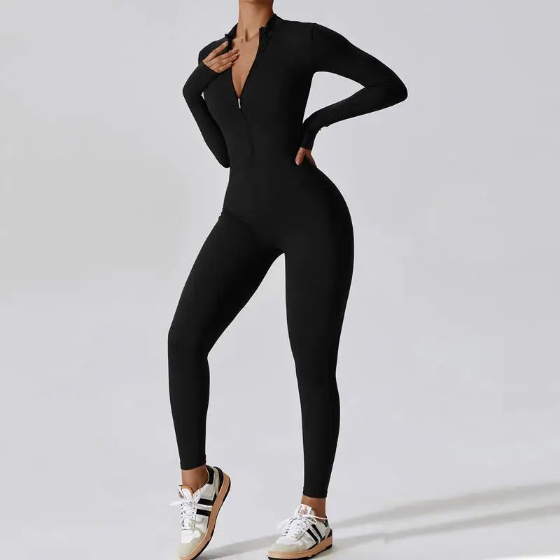 Women's Long-Sleeve Yoga Jumpsuit