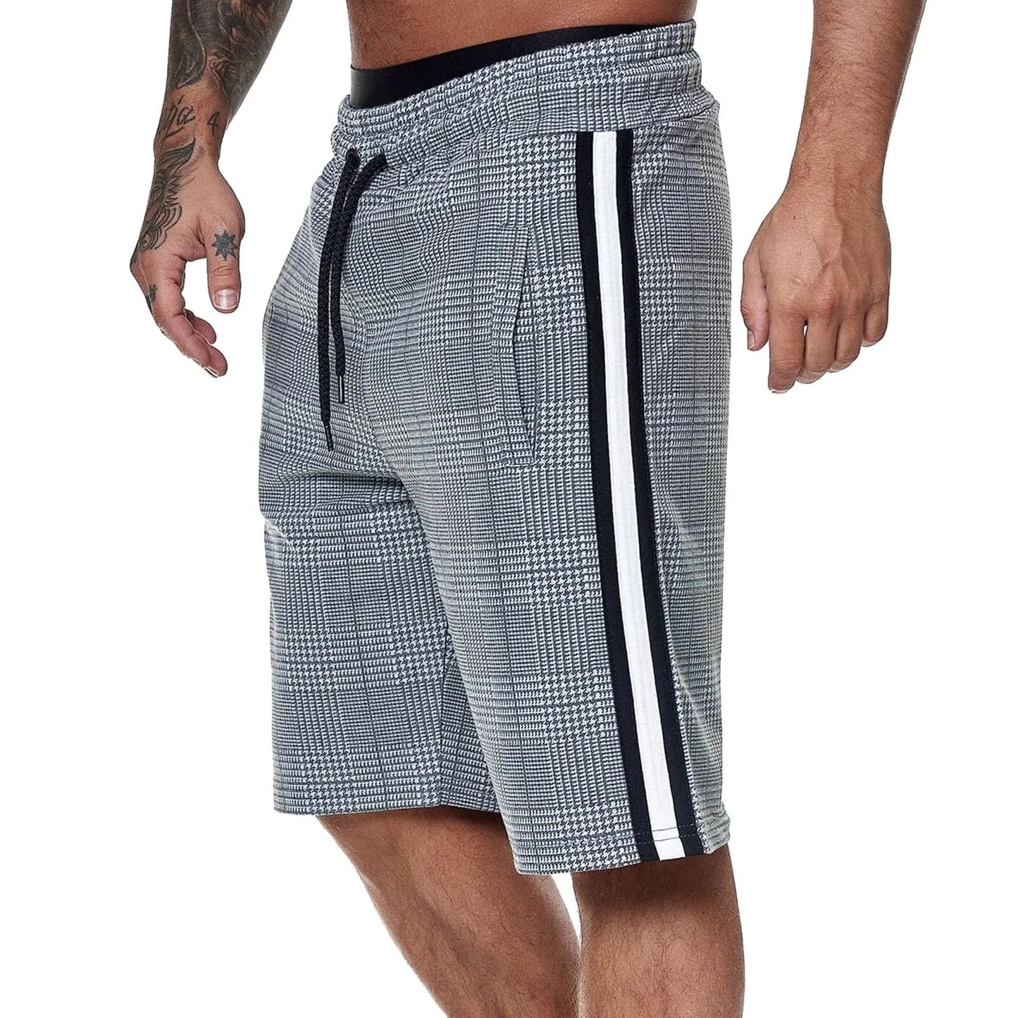 British Style High Waist Grid Shorts