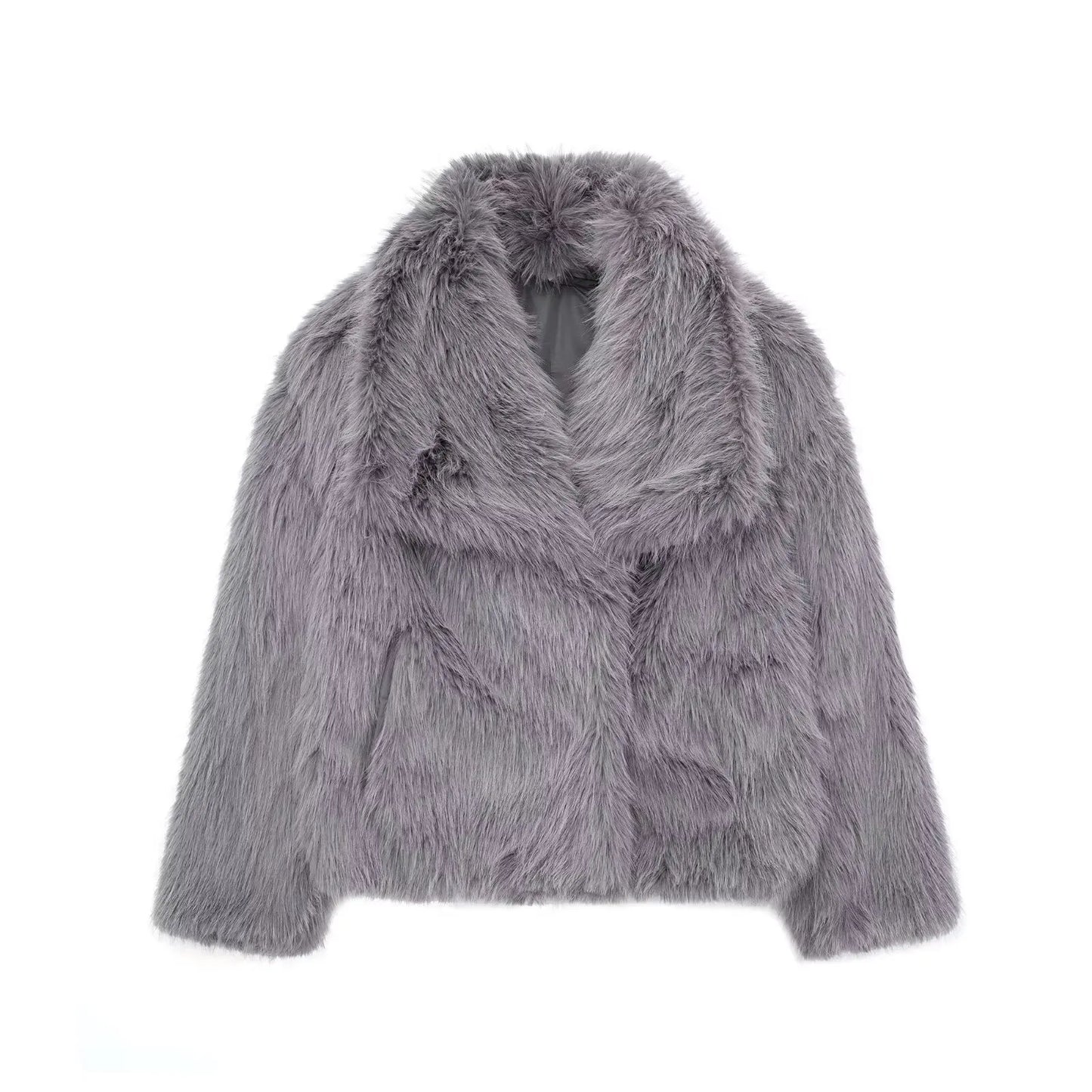 Fur Belle Turn-Down Collar Jacket