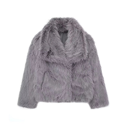 Fur Belle Turn-Down Collar Jacket