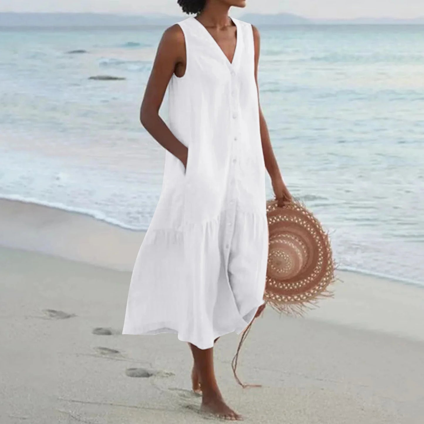 Casual Cotton Linen Dress