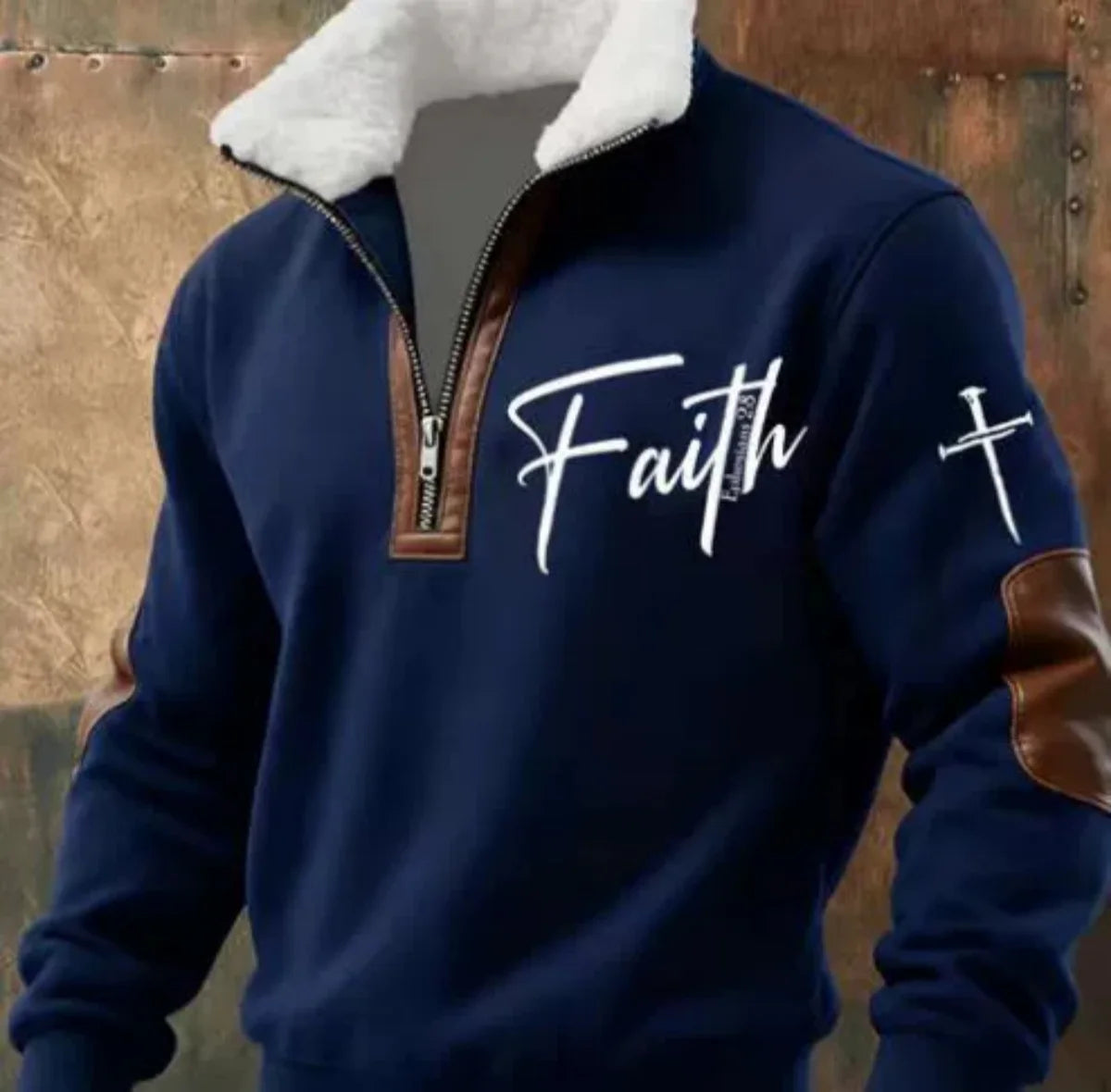 Men’s 3D Printed Half-Zip Winter Jacket