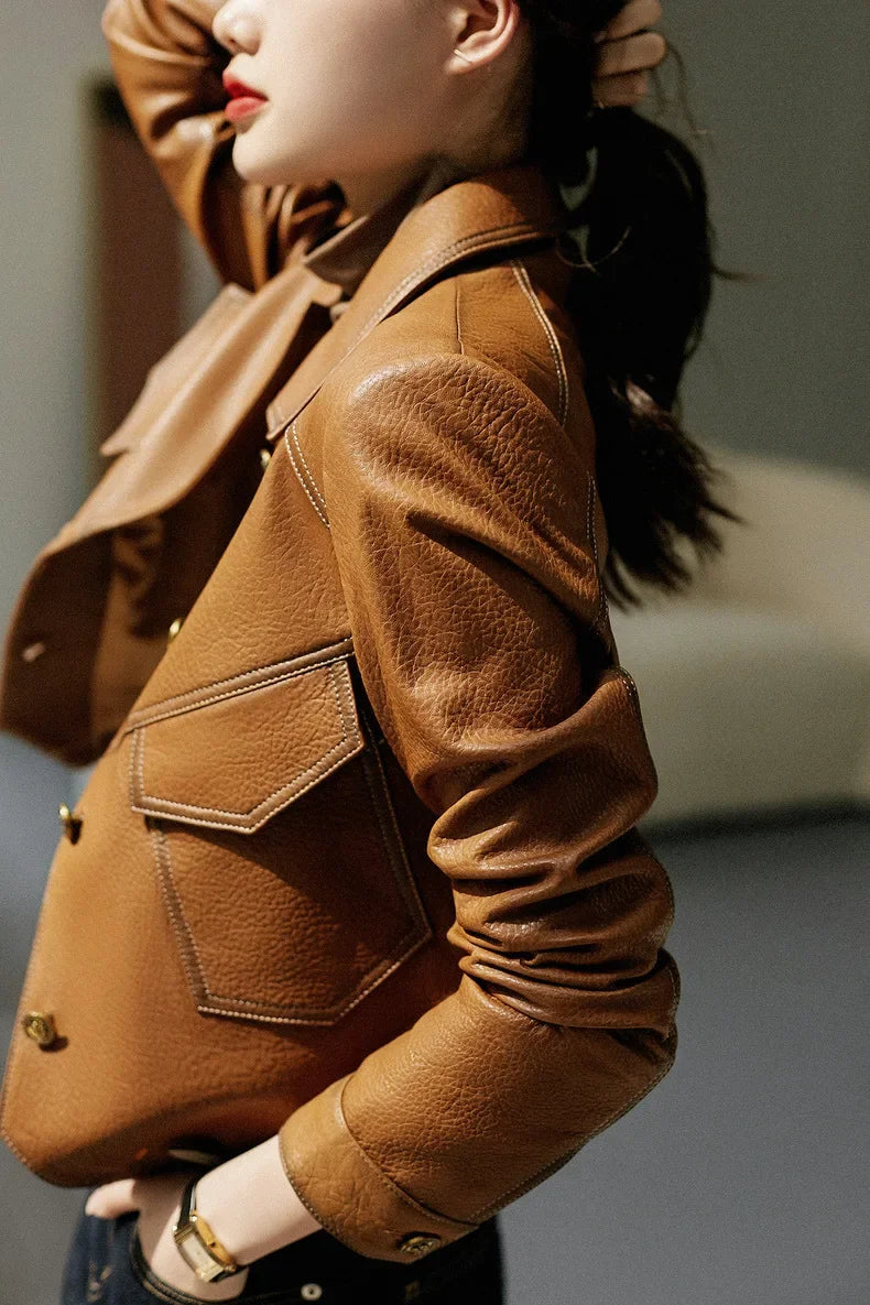 Rebel Gleam Slim Moto Leather Jacket
