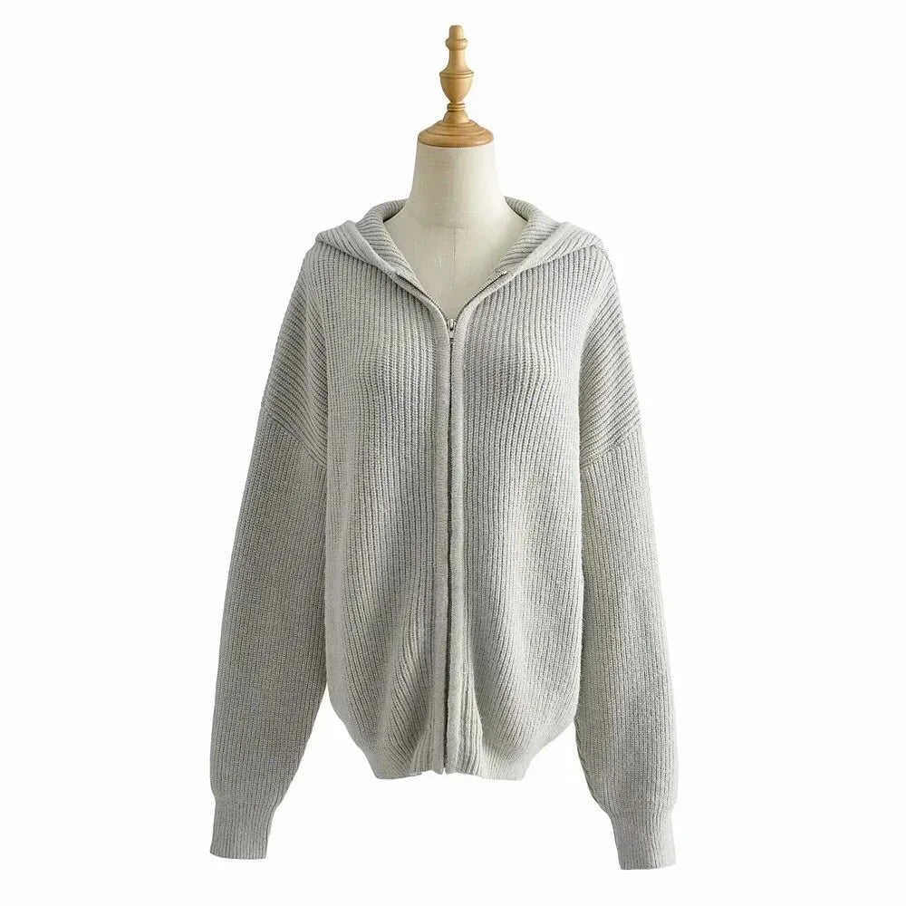 Cozy Drift Hooded Knit Cardigan