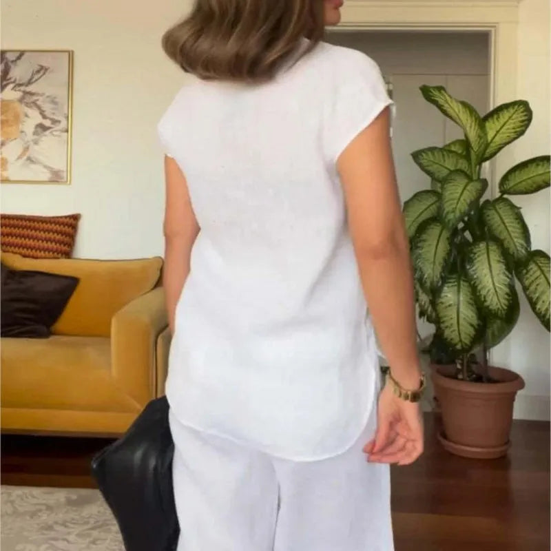 Chic Cotton Linen Two-Piece Set
