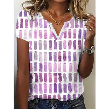Color Muse V-Neck Casual Tee