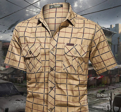 GridForm Cotton Checkered Work Shirt