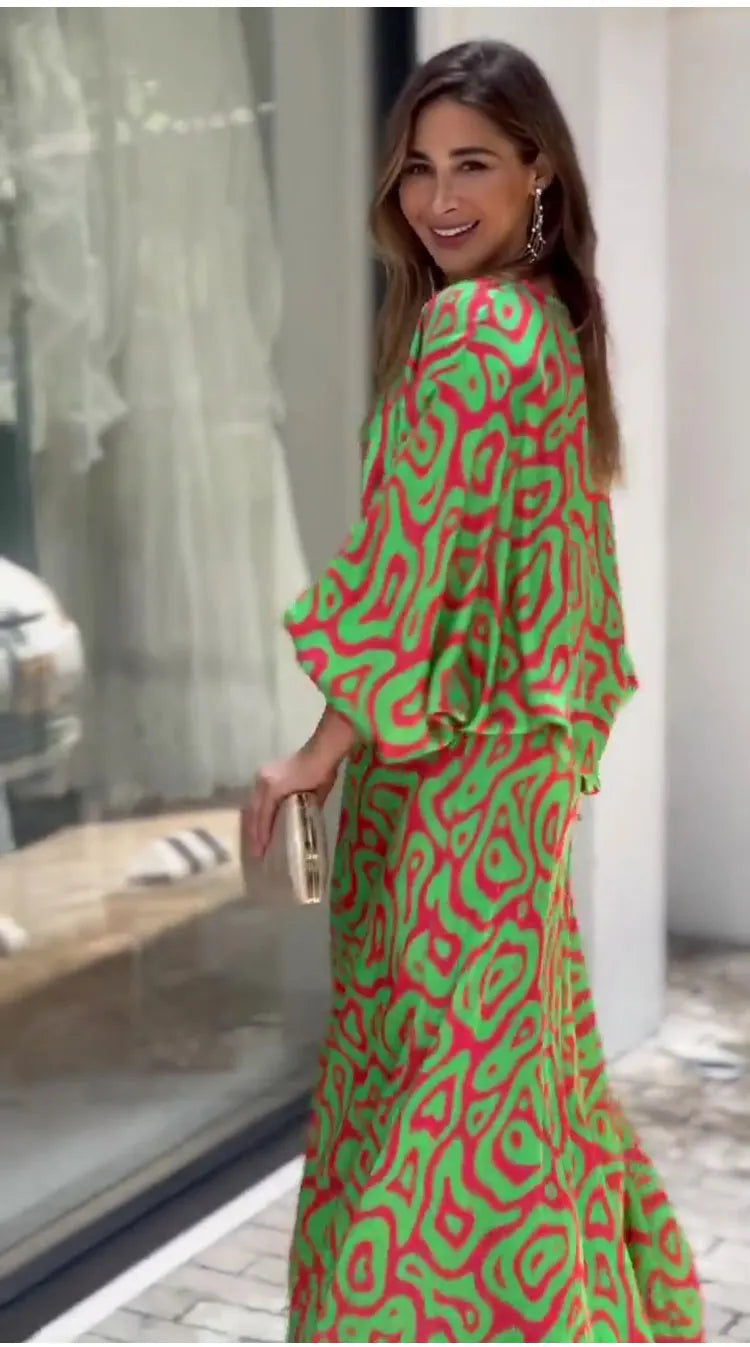 Effortless Elegance Long Sleeve Skirt Set