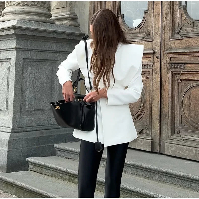 Sleek Poise Off-Shoulder Blazer