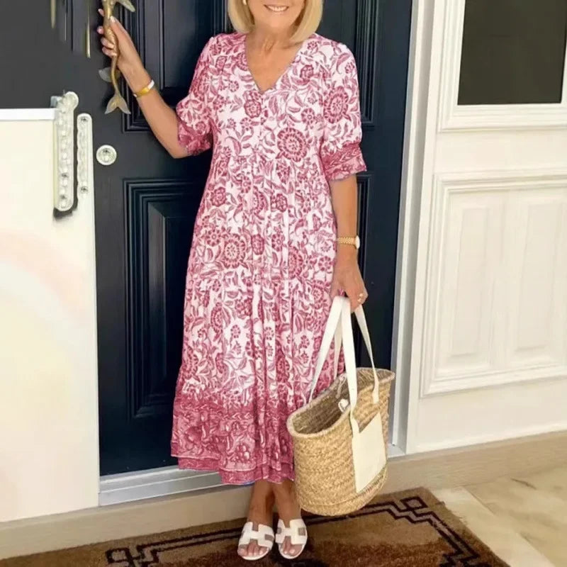 Floral Boho Wrap Maxi Dress