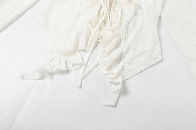 Ruffle Charm Irregular Street Blouse