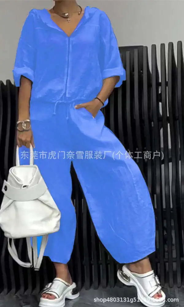 Casual Cotton Linen Two-Piece Set