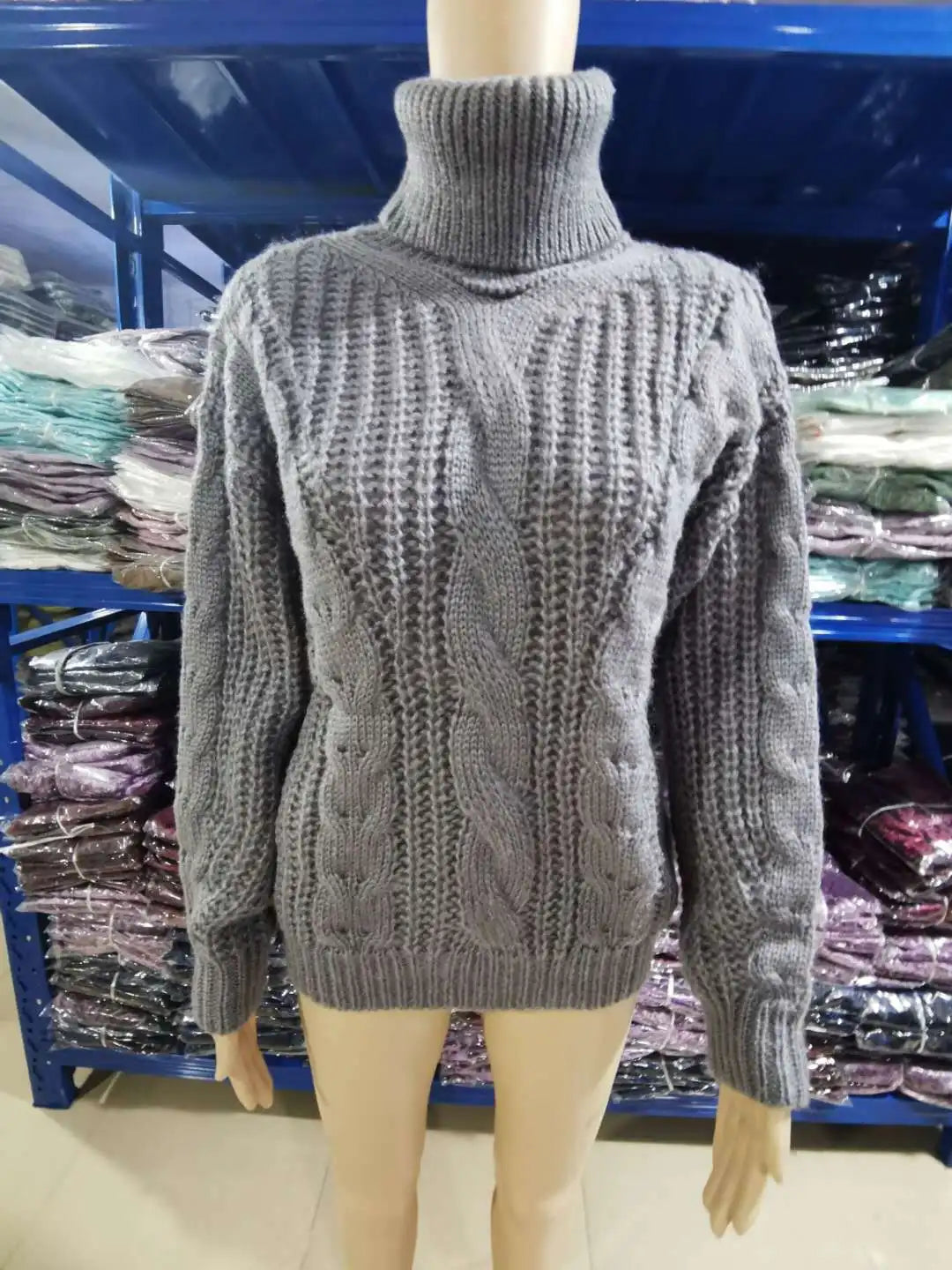 VintageSplice Thick Knit Turtleneck Sweater