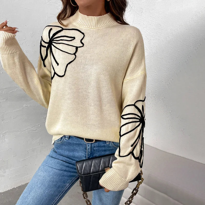 Apricot Bloom Half-Turtle Sweater