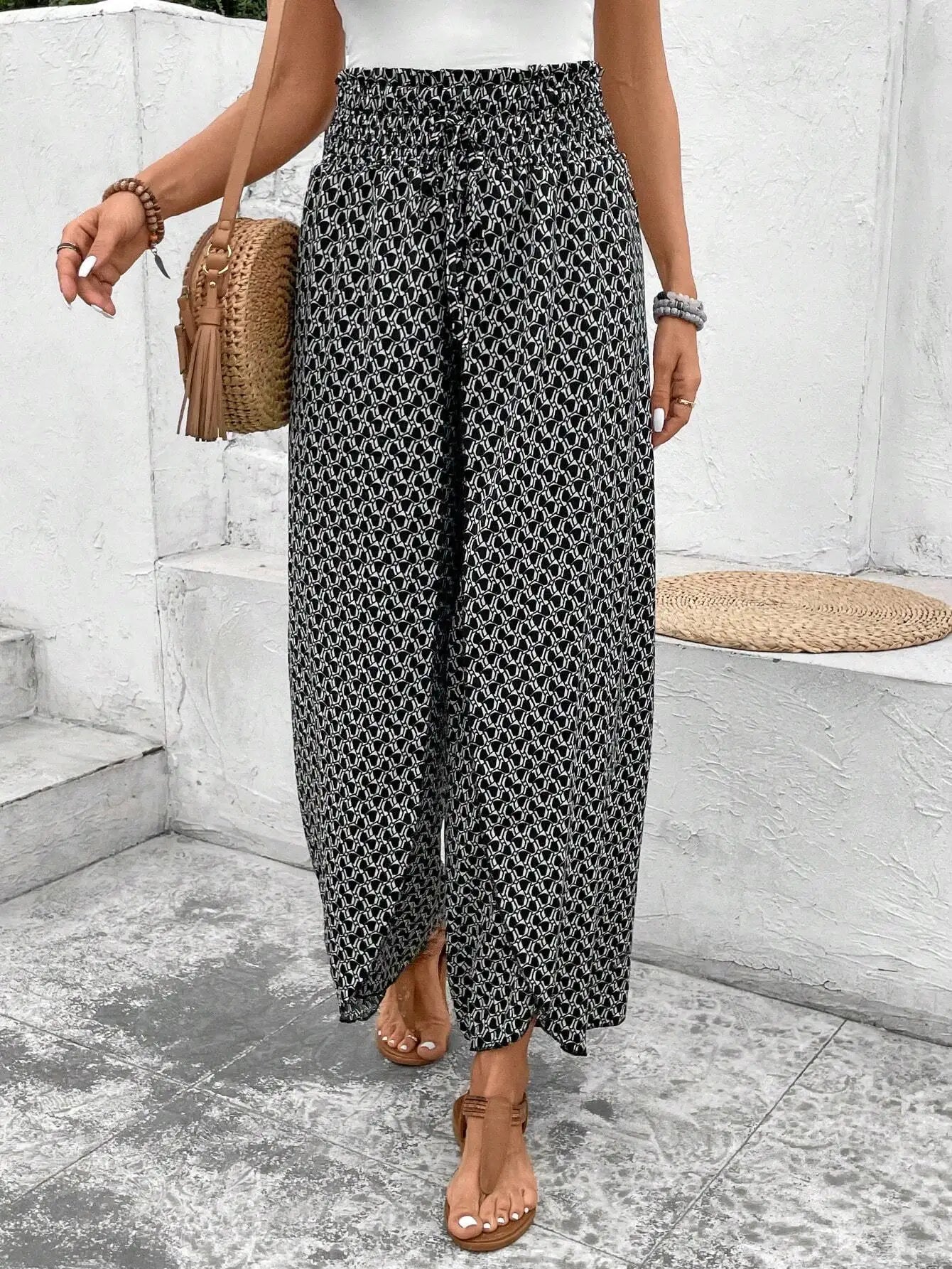 Petal Whisper Wide Leg Pants