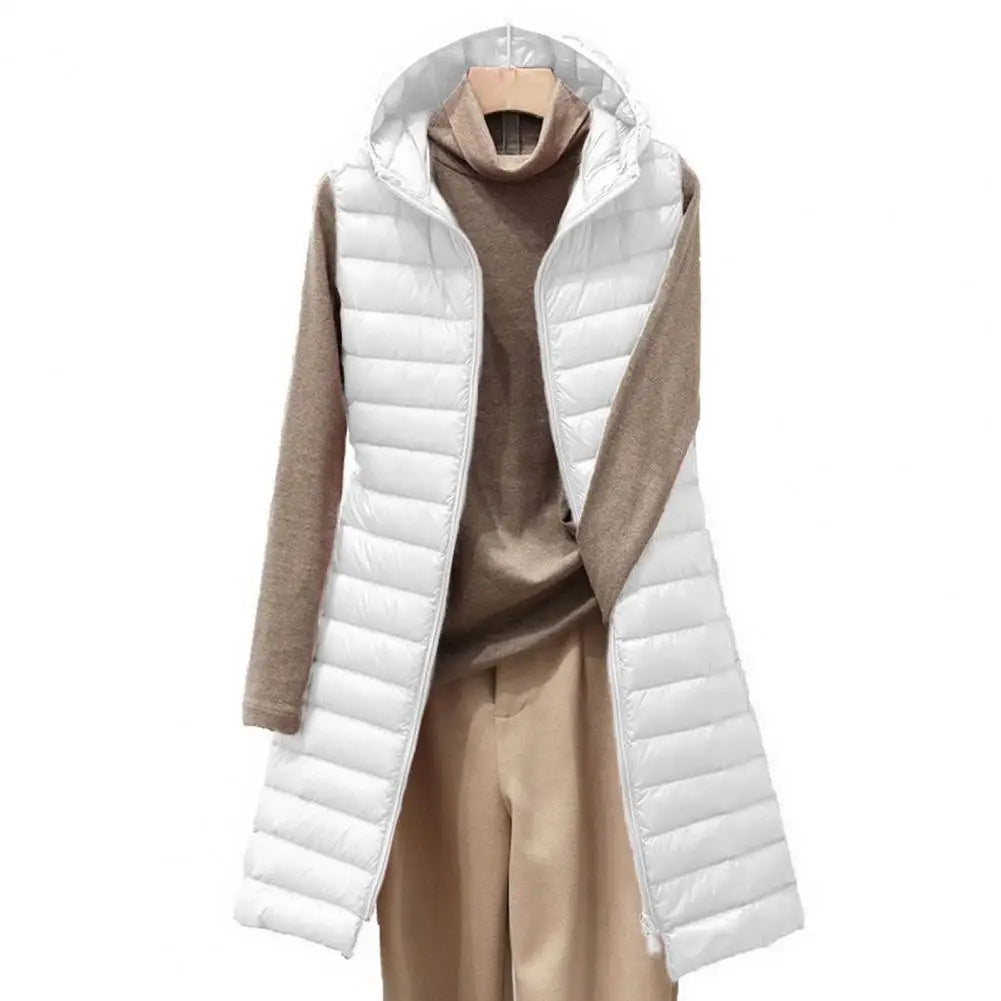 ThermaGlow Hooded Mid-Length Vest Coat