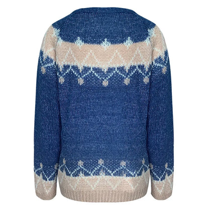 Warm Print Knit Winter Sweater