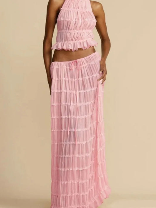 Halter Neck Skirt Set