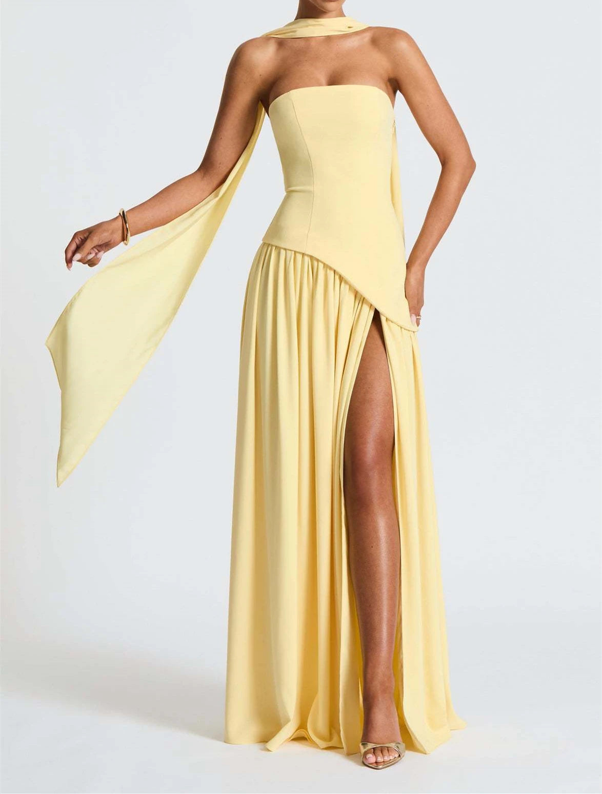 Midnight Charm Strapless Party Dress