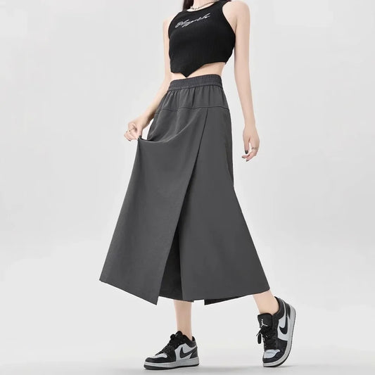 High Waist A-Line Wide Leg Pants