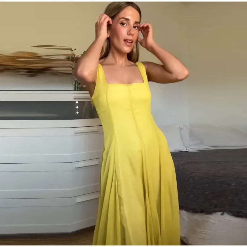 Chic Sleeveless High-Waist Swing Dress