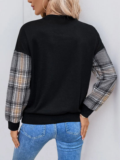 Vintage Plaid Patchwork Pullover