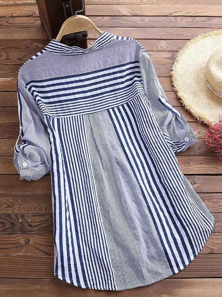 Breezy Stripes Cotton Linen Tunic