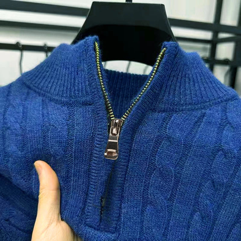 Cotton Warm Zip Pullover Sweater