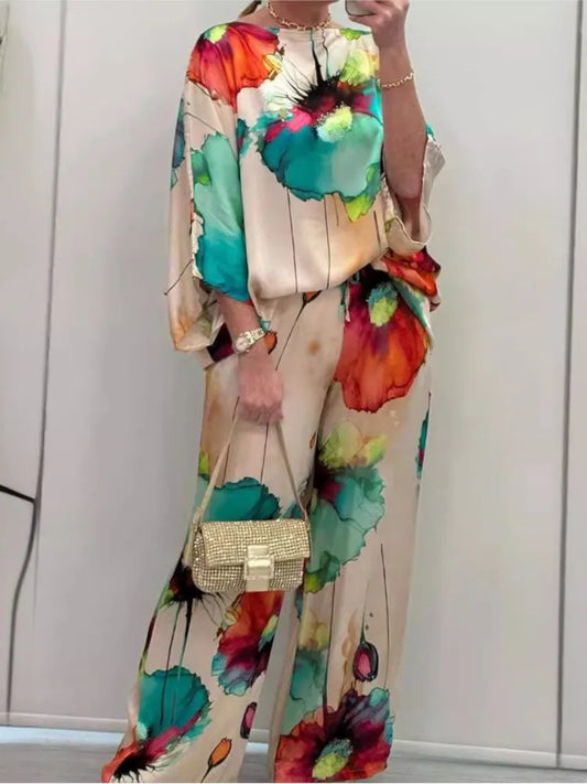 Elegant Satin Trousers Set