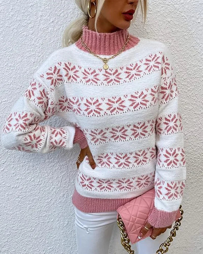 Cozy Half Turtleneck Snow Sweater