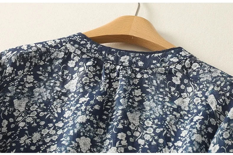 Blue & White Floral Lantern Shirt